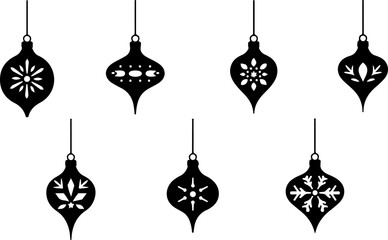 Elegant Christmas Ornament Silhouette Design