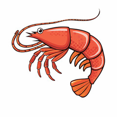 Vibrant Shrimp Illustration: A Detailed Depiction of Seafood Delicacy with Artistic Flair