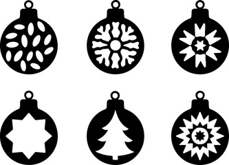 Elegant Christmas Ornament Silhouette Design