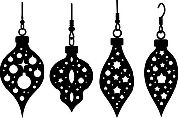 Elegant Christmas Ornament Silhouette Design