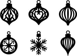Elegant Christmas Ornament Silhouette Design