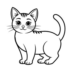cat illustration vector style coloring page 