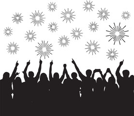 Celebration Crowd Silhouette