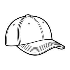 baseball cap vector illustration coloring page