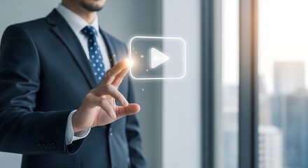 Engage your audience with compelling video content using this professional businessman's modern solution