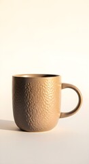 Textured Ceramic Mug with Handle for Hot Beverages