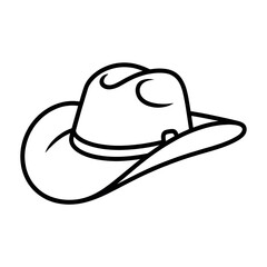 cowboy hat isolated on white illustration coloring page