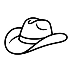 cowboy hat isolated on white illustration coloring page