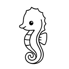 vector illustration of a cartoon seahorse