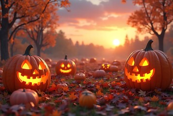 Halloween pumpkins with a smile