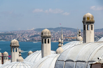 Golden Horn straits from Suleimaniye mosque, Istanbul, Turkey.