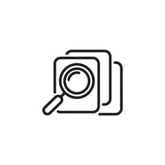 Vector art of magnifying glass over documents, isolated on white background