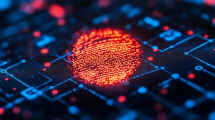 Fingerprint data overlaid on circuit board