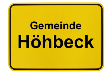 Illustration eines Ortsschildes der Gemeinde Höhbeck in Niedersachsen