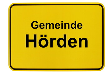 Illustration eines Ortsschildes der Gemeinde Hörden in Niedersachsen