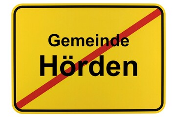 Illustration eines Ortsschildes der Gemeinde Hörden in Niedersachsen