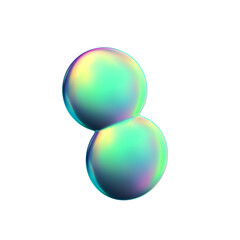 3D Holographic Chrome Geometric Shape ,  Abstract Design Element