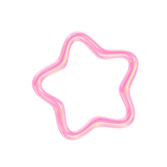 Glossy Pink Star Frame with Y2K Style