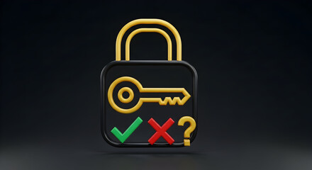 Security Authentication Concept with Lock Key and Symbols