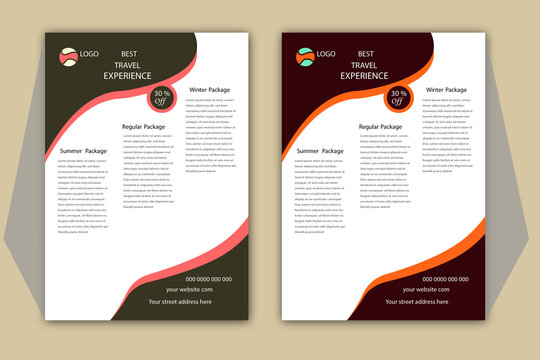 Travel flayer design advertising company. As a two template.