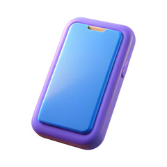 3D Mobile Phone Icon Isolated on White Background

