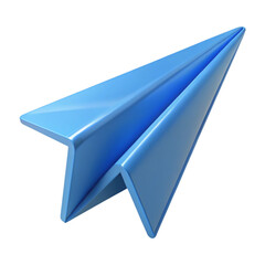 3D Paper Plane Icon Isolated on White Background

