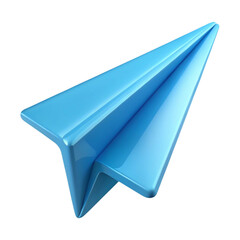 3D Paper Plane Icon Isolated on White Background

