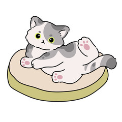 Cartoon cat sleeping vector illustration art 