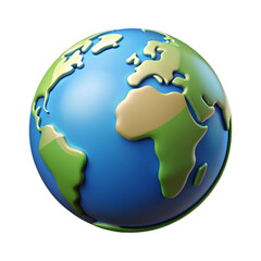 3D Earth Technology Icon Isolated on White Background

