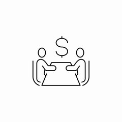 table finances discussion icon sign vector