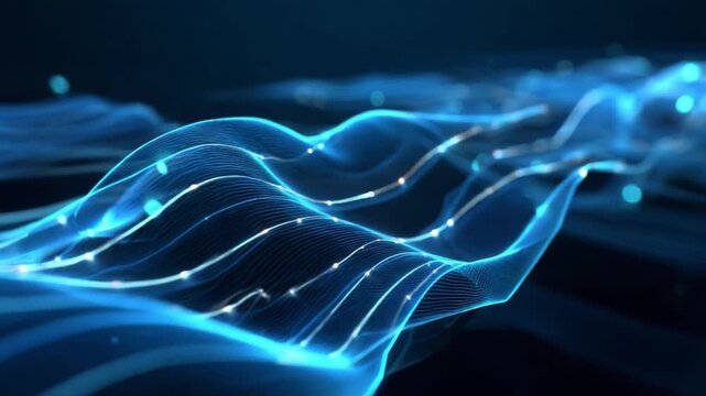 Digital data stream: Abstract digital visualization of data flow and technological connectivity,  depicting a dynamic and interconnected world. Capturing innovation and modern technology.