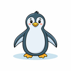 Obraz premium Cute cartoon penguin character illustration with adorable design and simple background