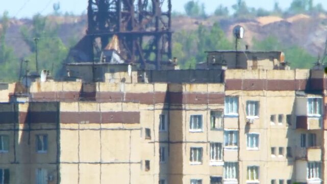 Severe heat wave grips city. Shimmering mirage effect illustrates visual impact of extreme heat. Climate change and global warming concept footage