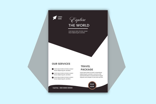 Travel flayer design advertising company as a two template