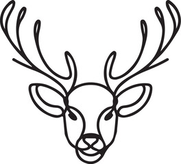 Deer line art vector