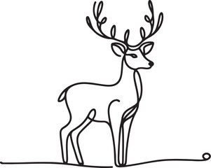 Deer line art vector