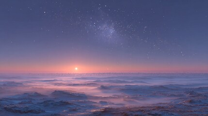 Fototapeta premium Alba Cosmica su Pianeta Alieno