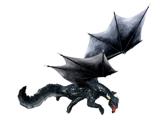 3D Rendering Fairy Tale Dragon on White