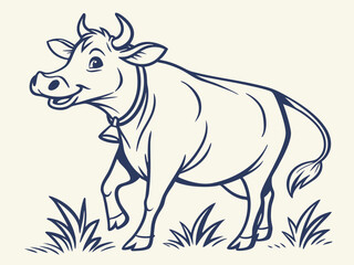 Fototapeta premium Modern Cow Vector Logo Design for Farm Branding Minimalist Cow Head Logo Vector for Dairy Business Creative Cow Silhouette Logo for Agriculture and Livestock
