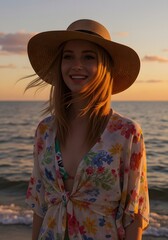 Beautiful Teenage Girl Portrait on Beach