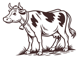 Fototapeta premium Modern Cow Vector Logo Design for Farm Branding Minimalist Cow Head Logo Vector for Dairy Business Creative Cow Silhouette Logo for Agriculture and Livestock
