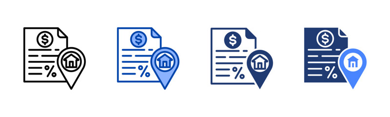 Residency icon set multiple style collection