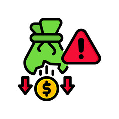 Budget Crisis lineal color icon