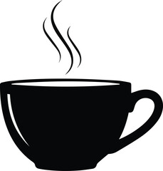 Isolated a kinds of deferent coffee, cup, drink, hot, tea, vector, cafe, illustration, mug, espresso, beverage, breakfast silhouette with white background.