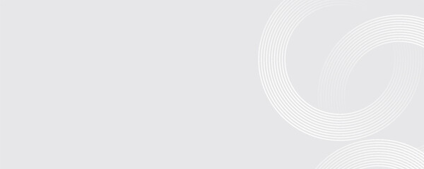 Abstract white glowing geometric lines on gray background. Modern shiny blue circle lines pattern. Futuristic technology concept. Suit for cover, poster,