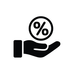 Discount Percentage Hand Icon – Sale Offer Symbol for Ecommerce