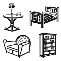 set of furniture icons