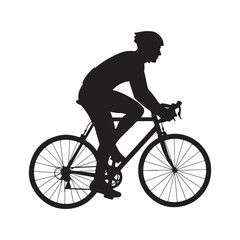 Obraz premium Dynamic silhouette of a cyclist in motion on a bicycle