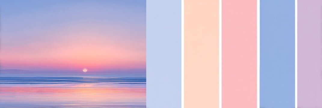 Palette di colori sereni e sognanti: Tramonto sul mare