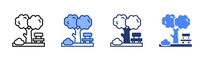 Garden icon set multiple style collection